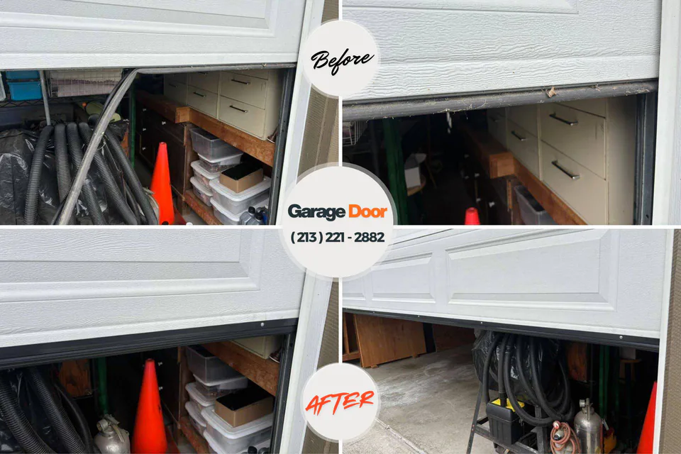 Before and after: garage door repair Lower Burrell, PA